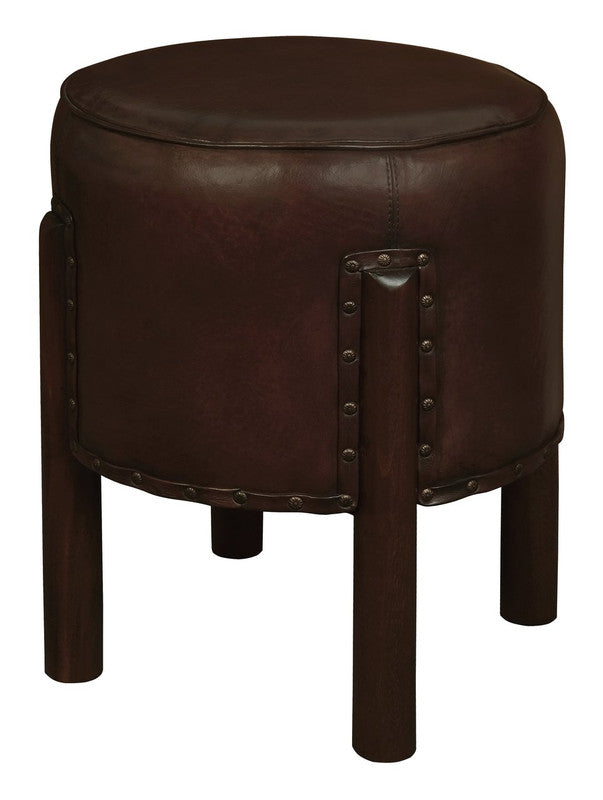 Nomad's Legacy Goat Leather Ottoman - Artisan Crafted Footstool-Furniture > Living Room > Ottomans & Footstools-Nomica Living