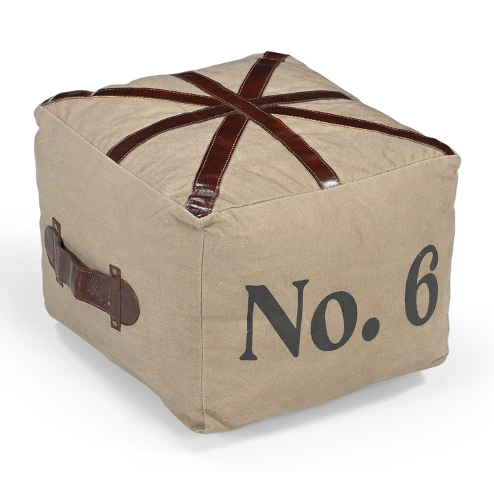 Minimalist Leather Cube Ottoman - Geometric Elegance-Furniture > Living Room > Ottomans & Footstools-Nomica Living