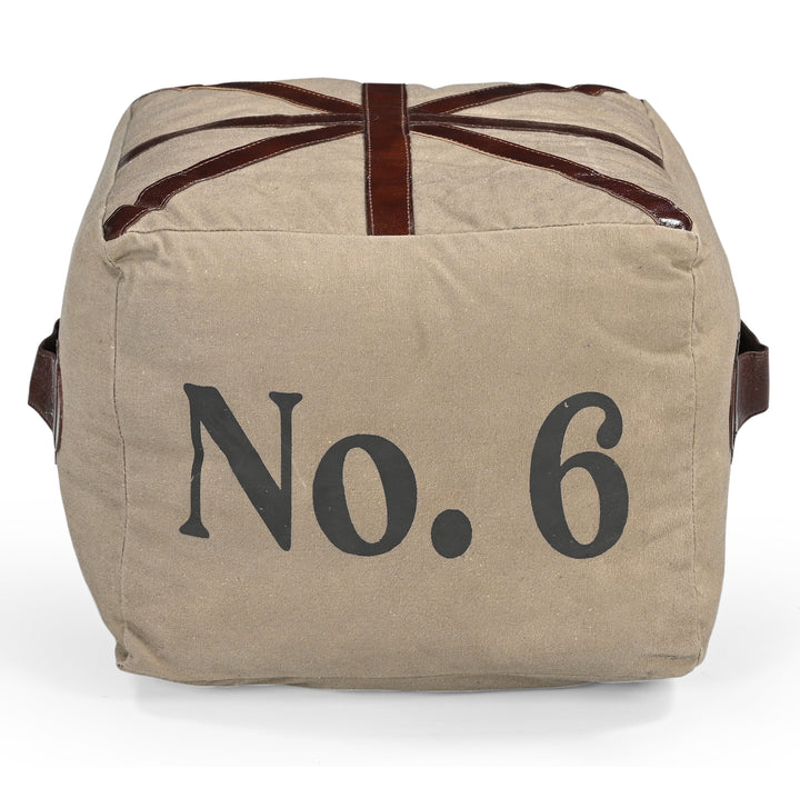 Minimalist Leather Cube Ottoman - Geometric Elegance-Furniture > Living Room > Ottomans & Footstools-Nomica Living