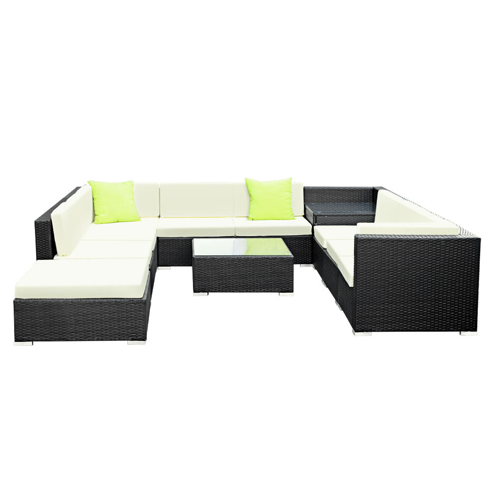 11-Piece Outdoor Sofa Set with Storage Cover