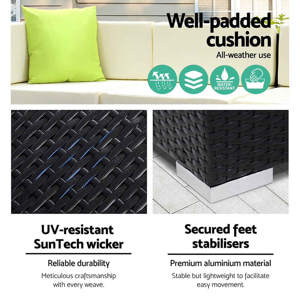 11-Piece Outdoor Sofa Set with Storage Cover