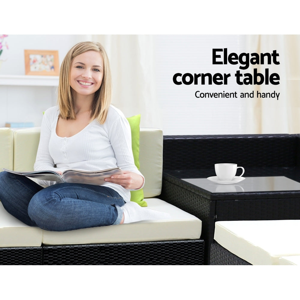 11-Piece Outdoor Sofa Set with Storage Cover