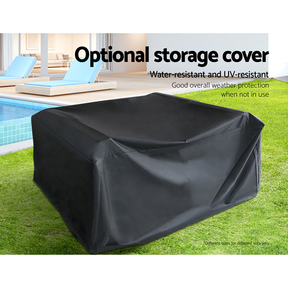11-Piece Outdoor Sofa Set with Storage Cover