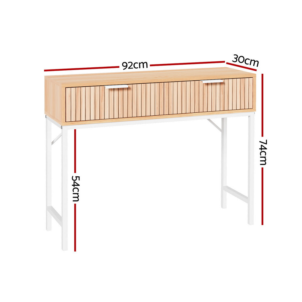 Melamine MDF Console Table with Fluted Design-Furniture > Living Room > Side Tables-Nomica Living