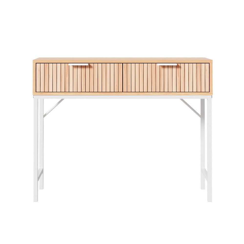 Melamine MDF Console Table with Fluted Design-Furniture > Living Room > Side Tables-Nomica Living