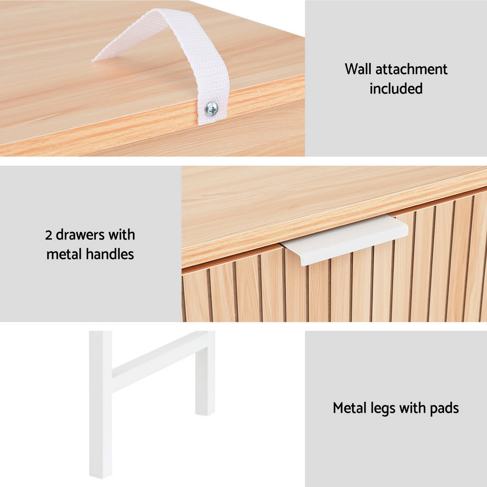 Melamine MDF Console Table with Fluted Design-Furniture > Living Room > Side Tables-Nomica Living