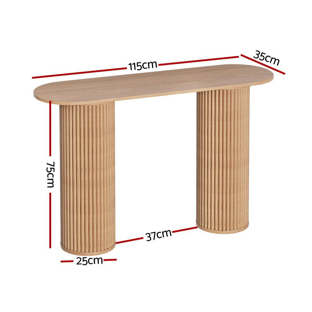 Console Table Oval 115CM Pine-Furniture > Living Room > Side Tables-Nomica Living