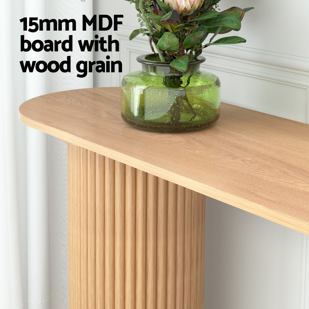 Console Table Oval 115CM Pine-Furniture > Living Room > Side Tables-Nomica Living