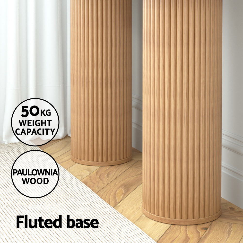 Console Table Oval 115CM Pine-Furniture > Living Room > Side Tables-Nomica Living