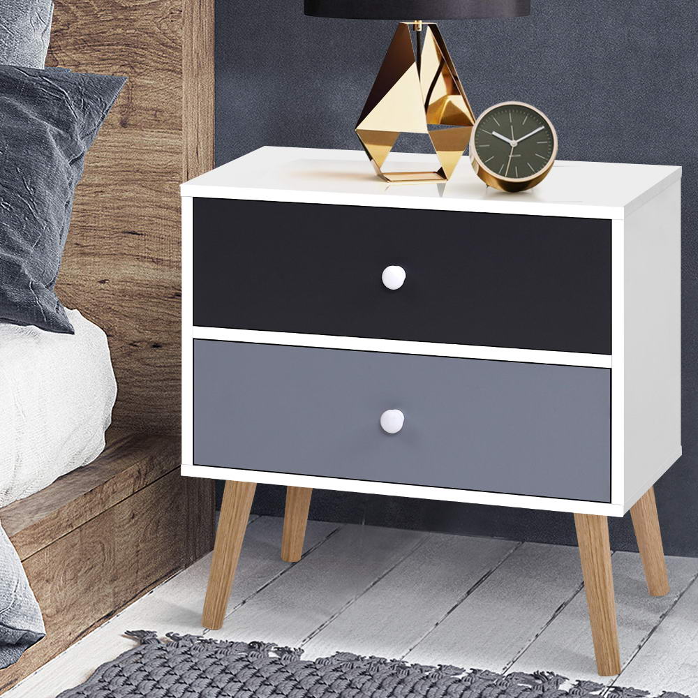 White 2-Drawer Bedside Table | Clean Lines