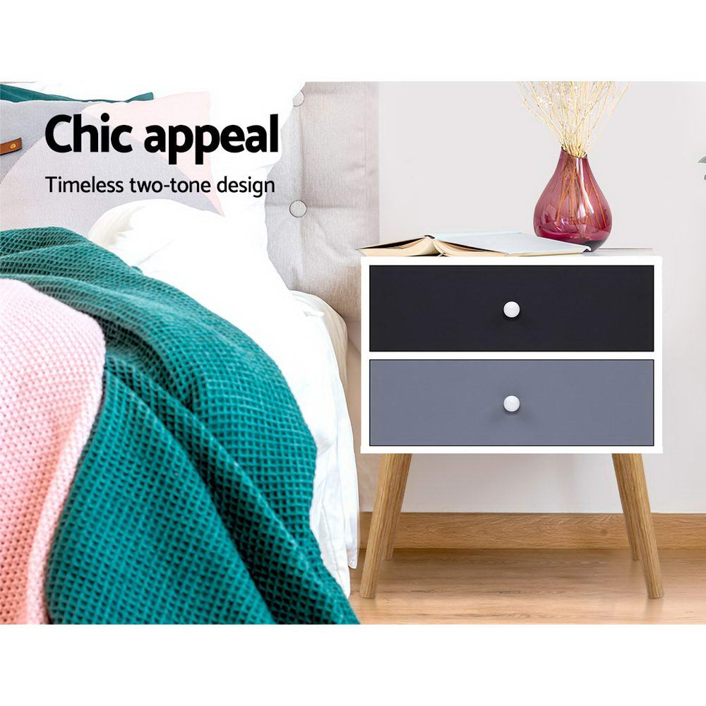 White 2-Drawer Bedside Table | Clean Lines