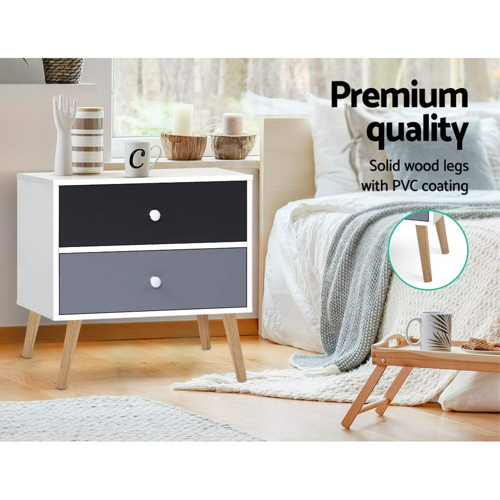 White 2-Drawer Bedside Table | Clean Lines