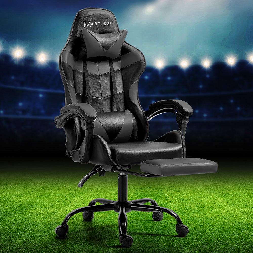 Artiss Ergonomic Gaming Chair - Grey-Furniture > Office > Office & Desk Chairs-Nomica Living