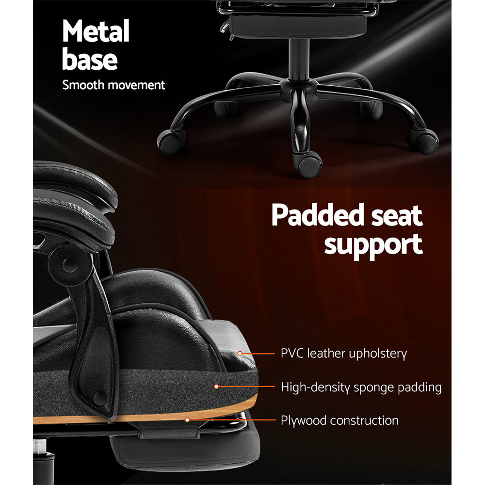 Artiss Ergonomic Gaming Chair - Grey-Furniture > Office > Office & Desk Chairs-Nomica Living