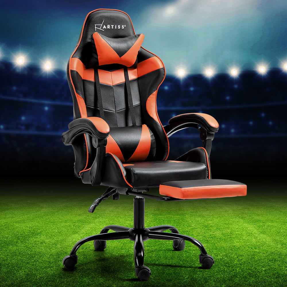 Artiss Ergonomic Gaming Chair - Orange-Furniture > Office > Office & Desk Chairs-Nomica Living