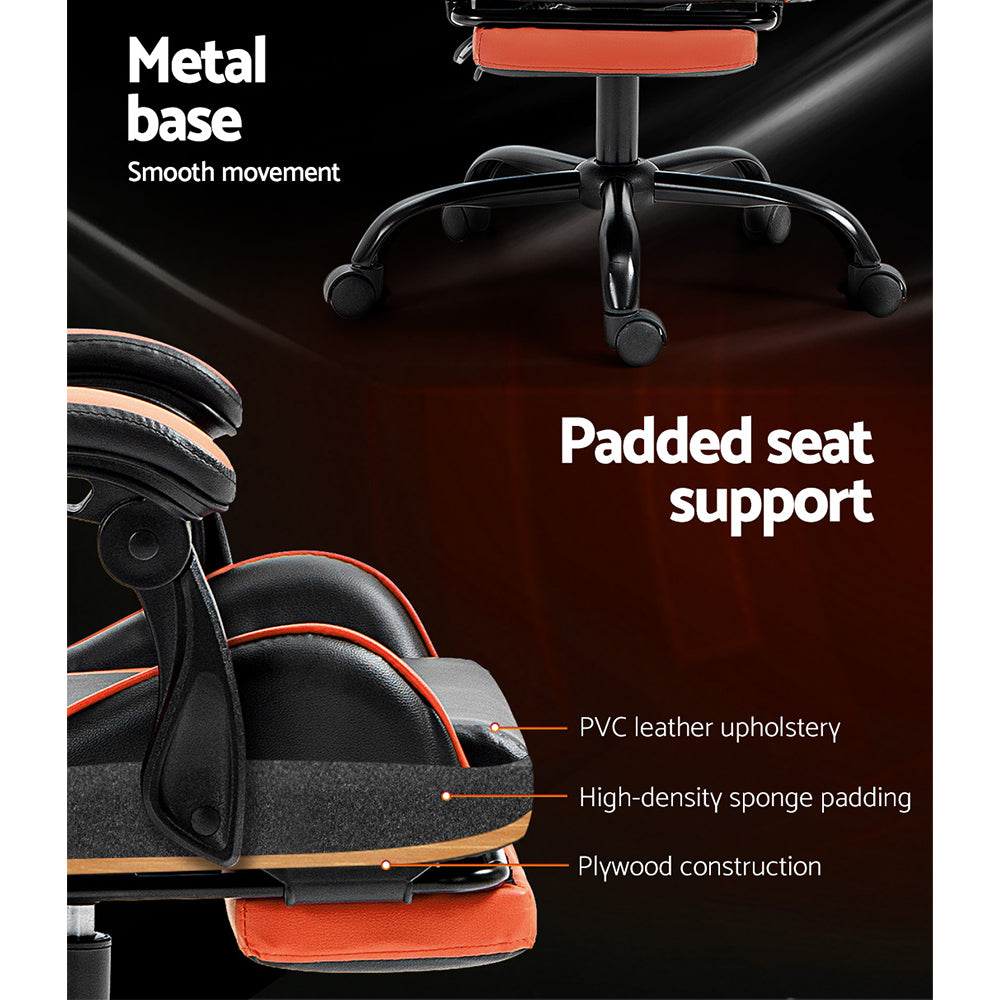 Artiss Ergonomic Gaming Chair - Orange-Furniture > Office > Office & Desk Chairs-Nomica Living