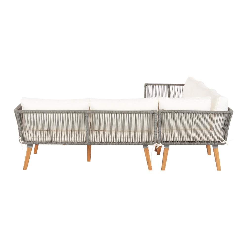 5-Seater Wooden and Aluminum Outdoor Sofa Set