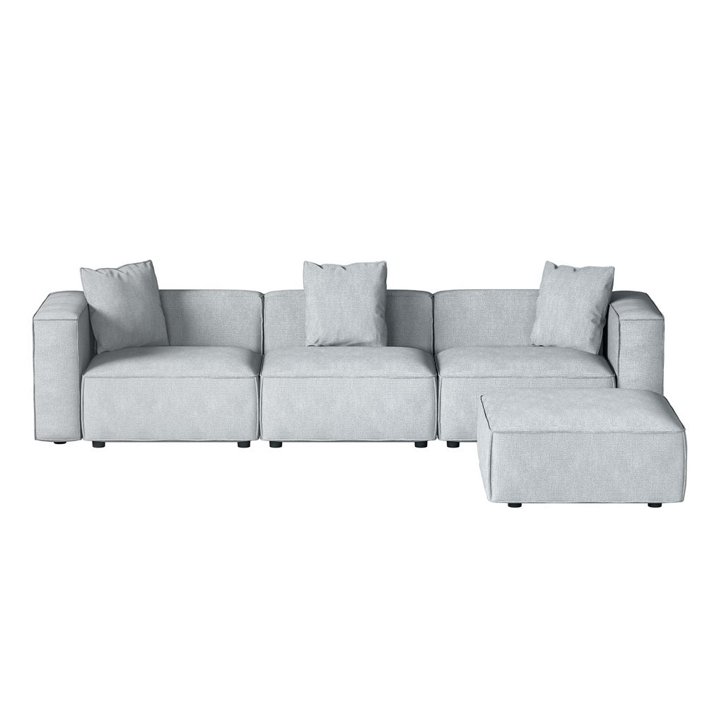 Modular 4-Seater Sofa Chaise Lounge Set in Grey