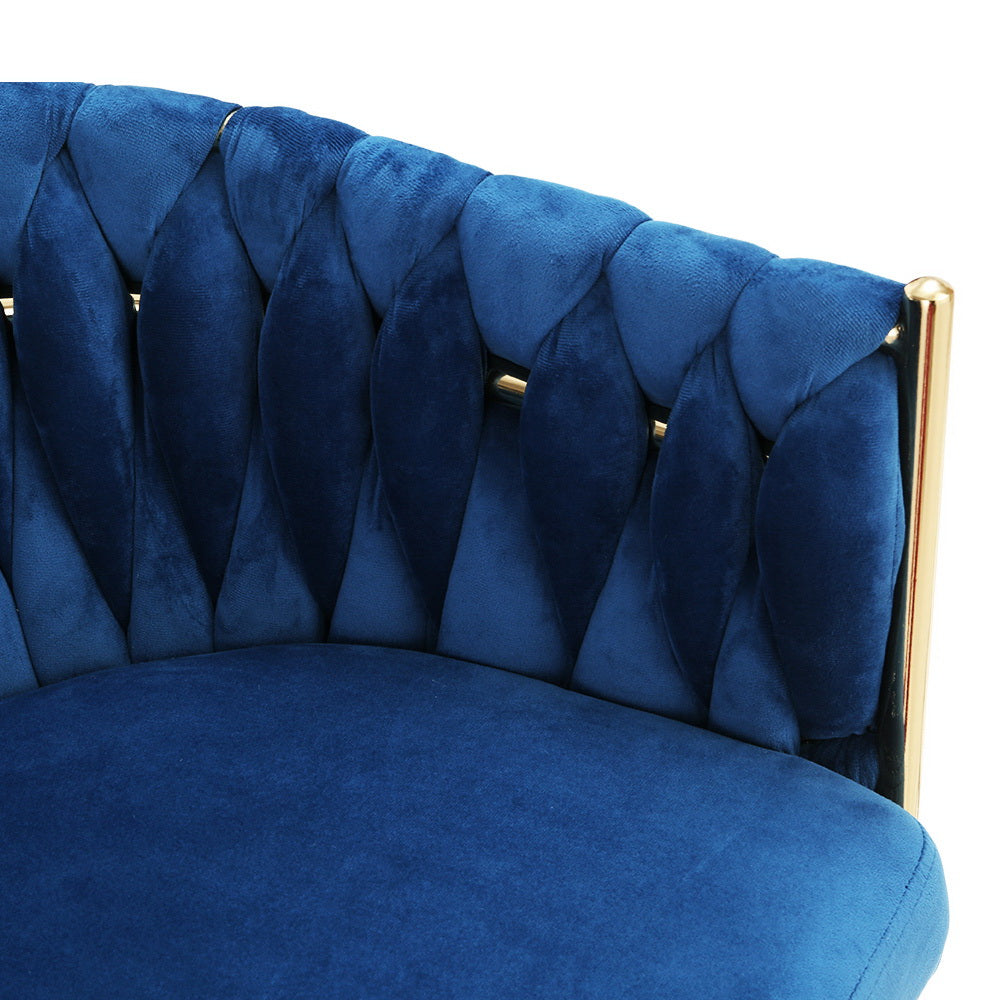 Blue Velvet Weaving Armchair