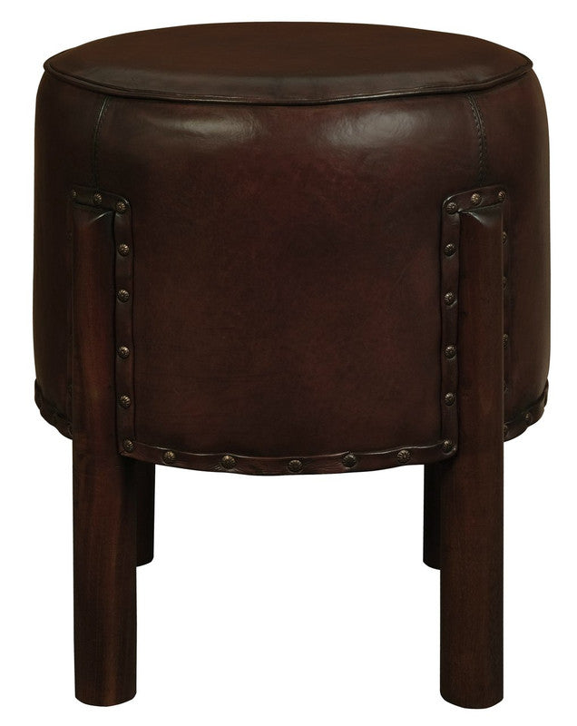 Nomad's Legacy Goat Leather Ottoman - Artisan Crafted Footstool-Furniture > Living Room > Ottomans & Footstools-Nomica Living