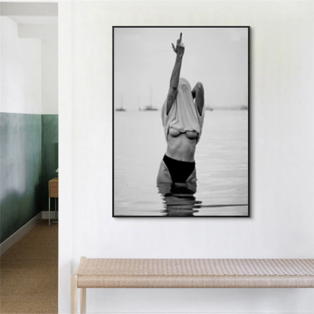 Feminist Print Wall Art – 80x120cm Black Frame Canvas