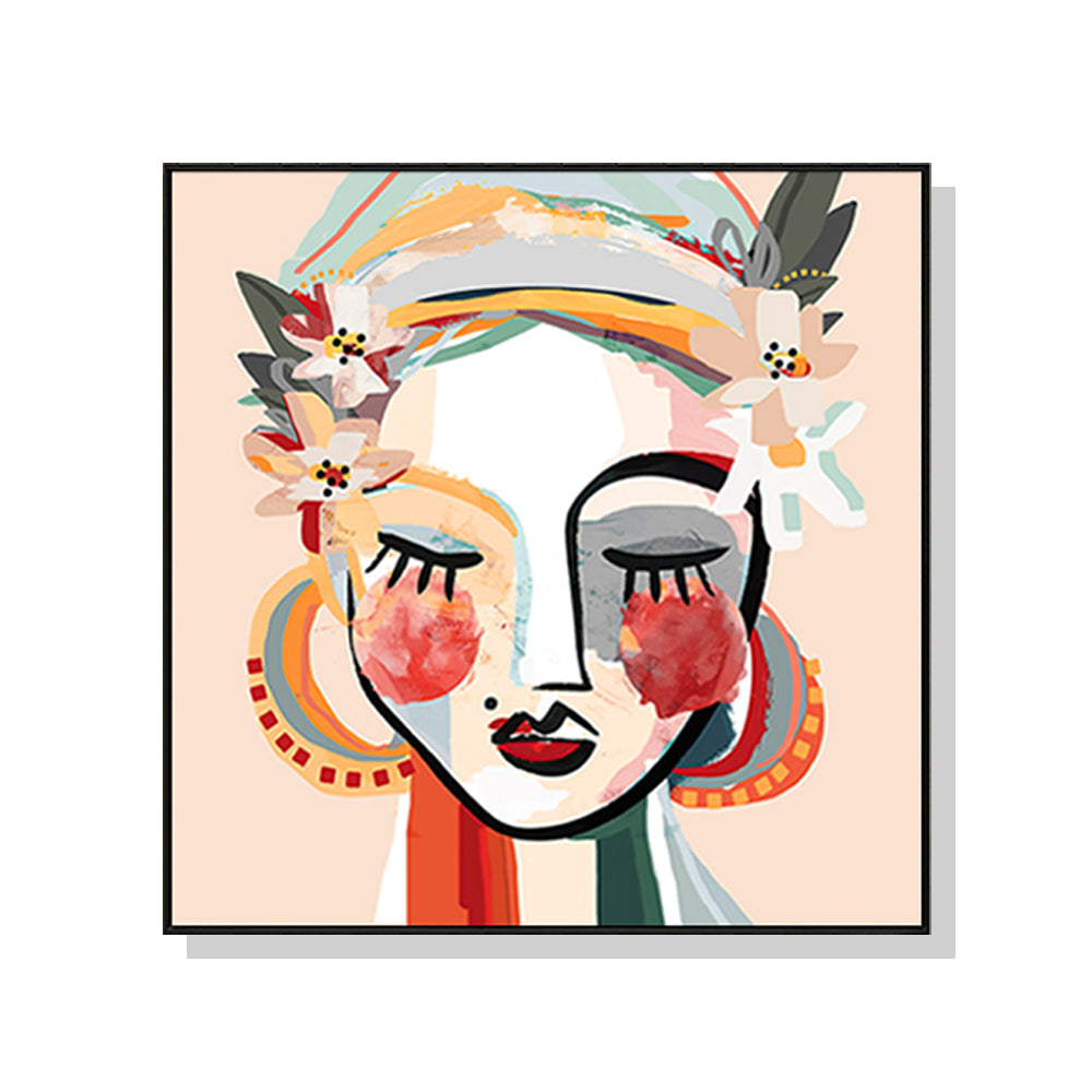 Sophie Wall Art – 100cm x 100cm Black Frame Canvas