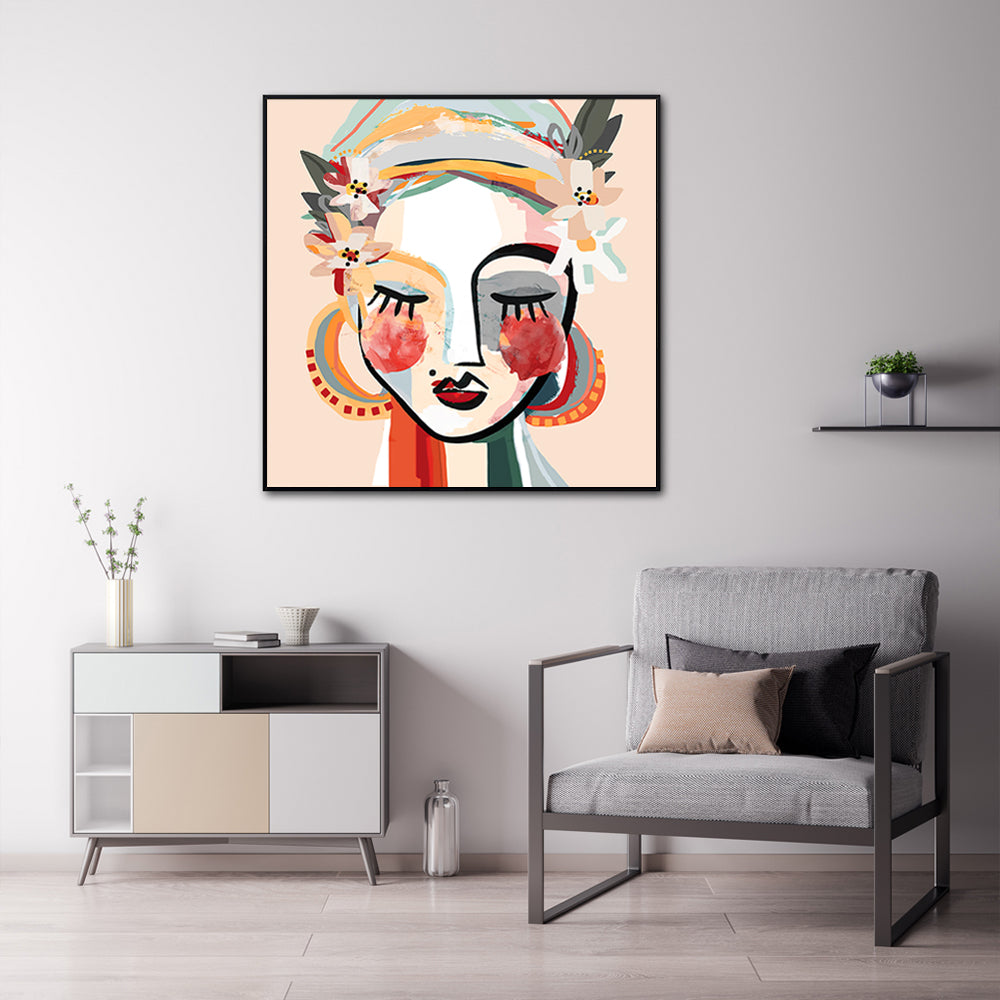 Sophie Wall Art – 100cm x 100cm Black Frame Canvas
