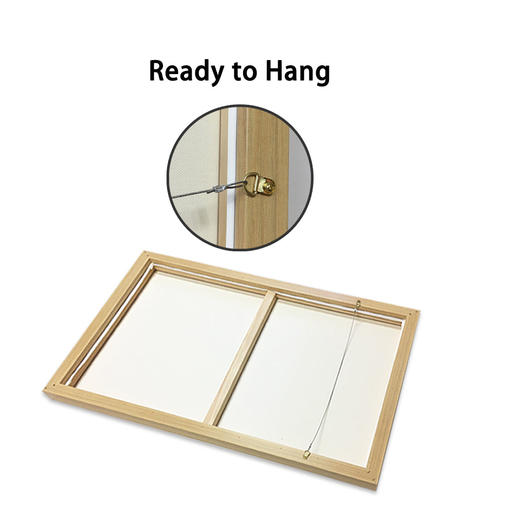 Boho Botanical Wall Art – 80x120cm Gold Frame Canvas Set of 2