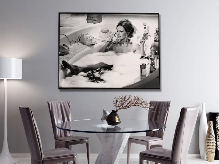 Brigitte Bardot Wall Art – 80cm x 120cm Black Frame Canvas Poster