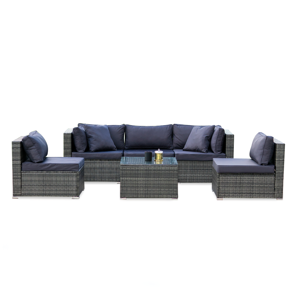 5-Seater Grey Modular Outdoor Lounge Set
