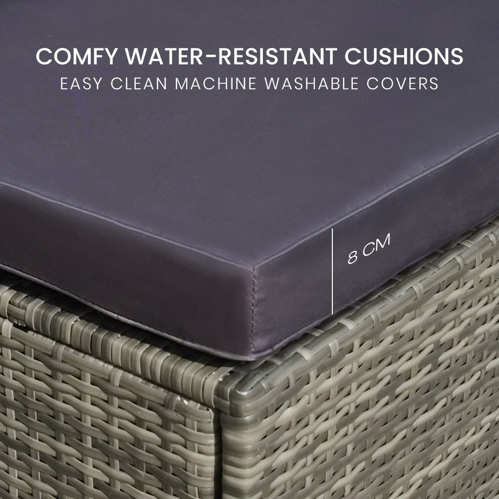 5-Seater Grey Modular Outdoor Lounge Set