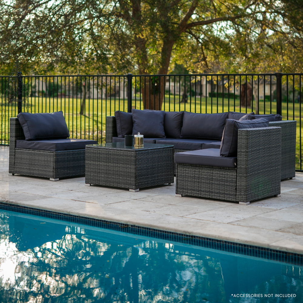 5-Seater Grey Modular Outdoor Lounge Set