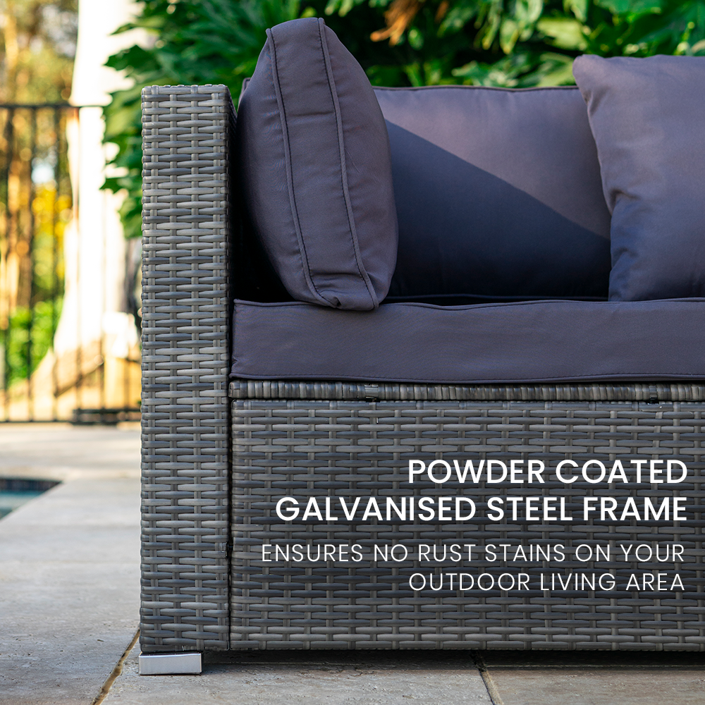5-Seater Grey Modular Outdoor Lounge Set