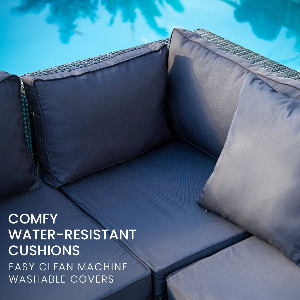 7-Piece Grey Modular Outdoor Lounge Set