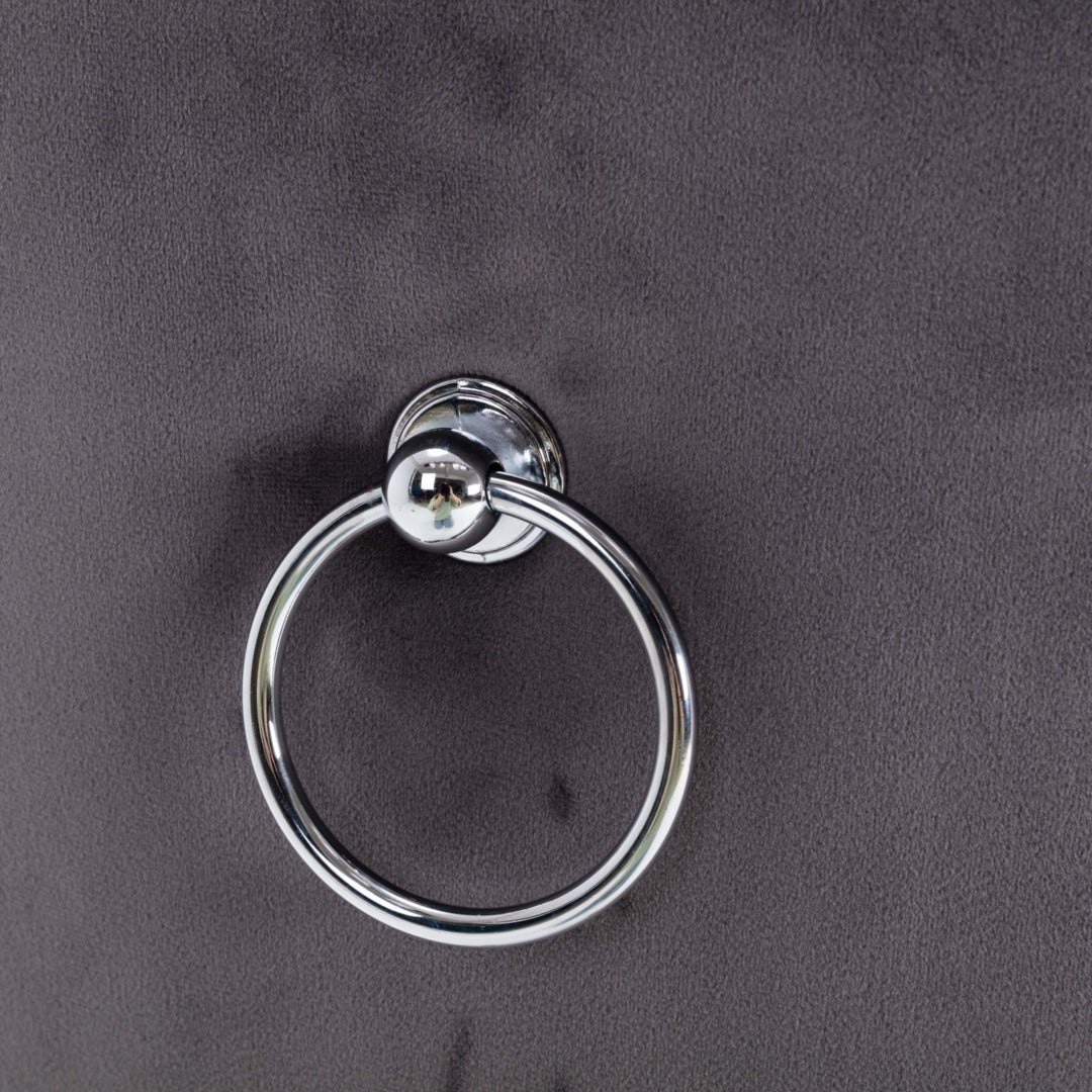 Grey Velvet Tufted Dining Chairs with Solid Wood Legs (Set of 2)