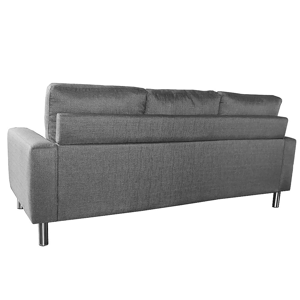 Linen Corner Sofa Lounge Couch Modular Furniture L-Shape with Right Chaise - Grey-Furniture > Sofas > Sofas & Sofa Beds-Nomica Living