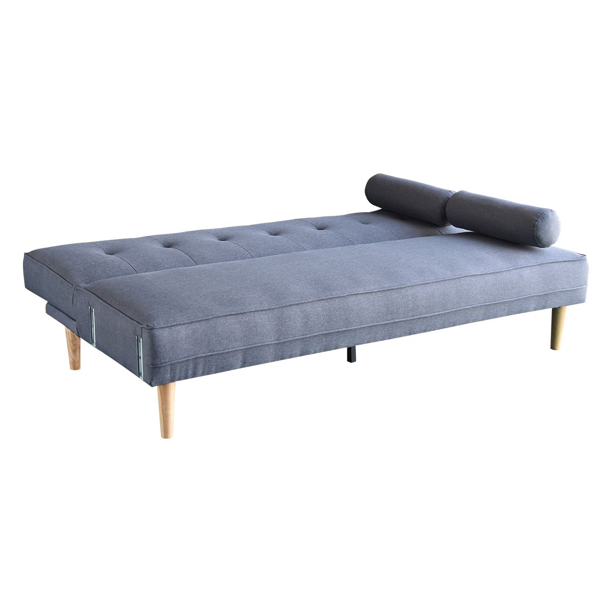 Madison 3-Seater Sofa Bed Lounge Couch Futon Linen Suite - Dark Grey-Furniture > Sofas > Sofas & Sofa Beds-Nomica Living