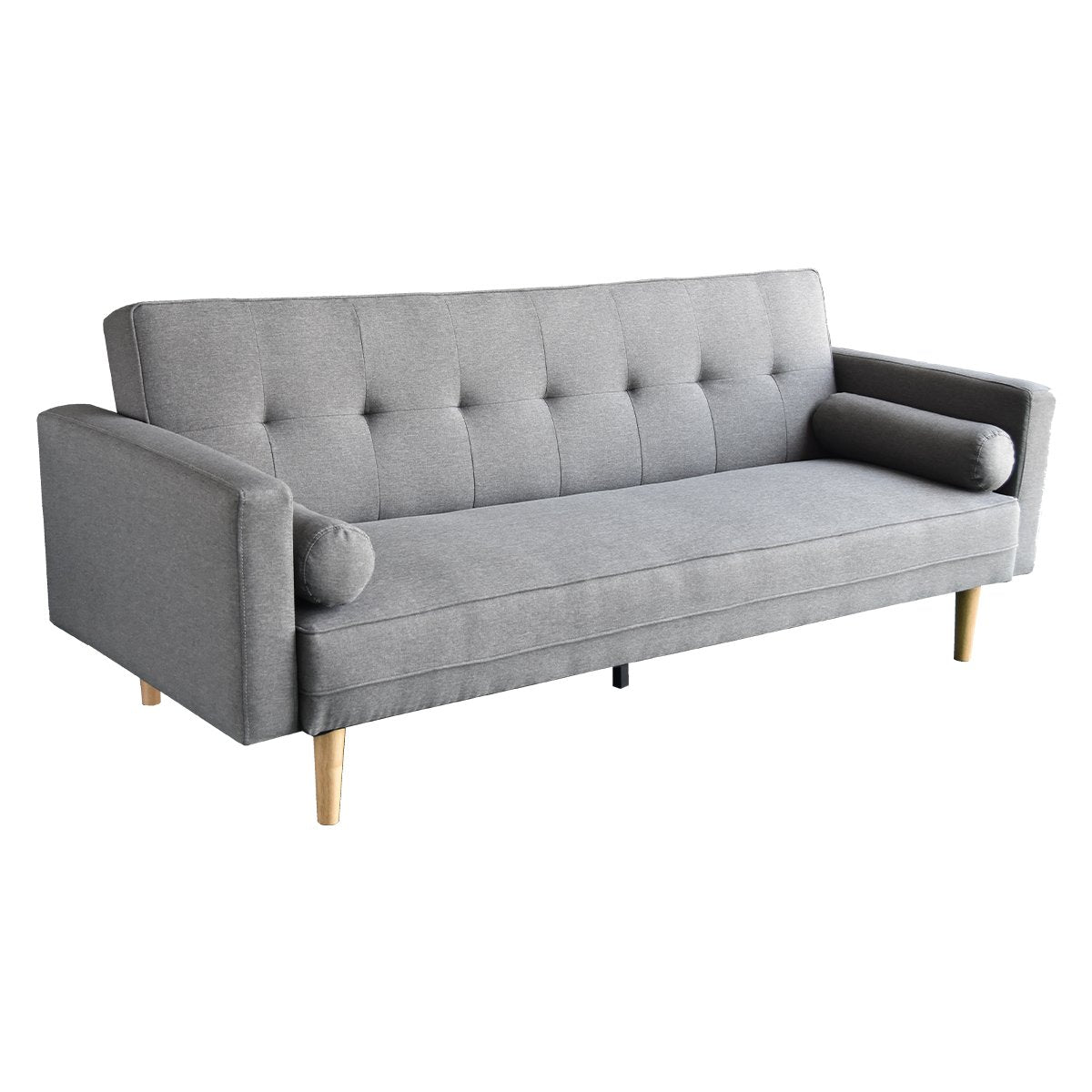 Madison 3-Seater Linen Suite Sofa Bed - Light Grey-Furniture > Sofas > Sofas & Sofa Beds-Nomica Living