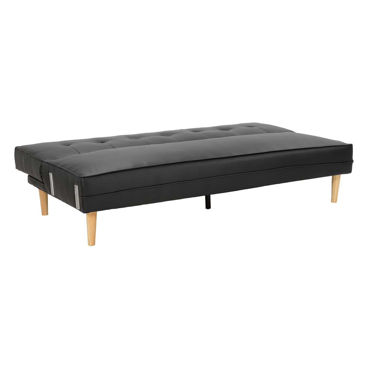 Madison 3-Seater Faux Leather Sofa Bed Lounge Couch - Black-Furniture > Sofas > Sofas & Sofa Beds-Nomica Living