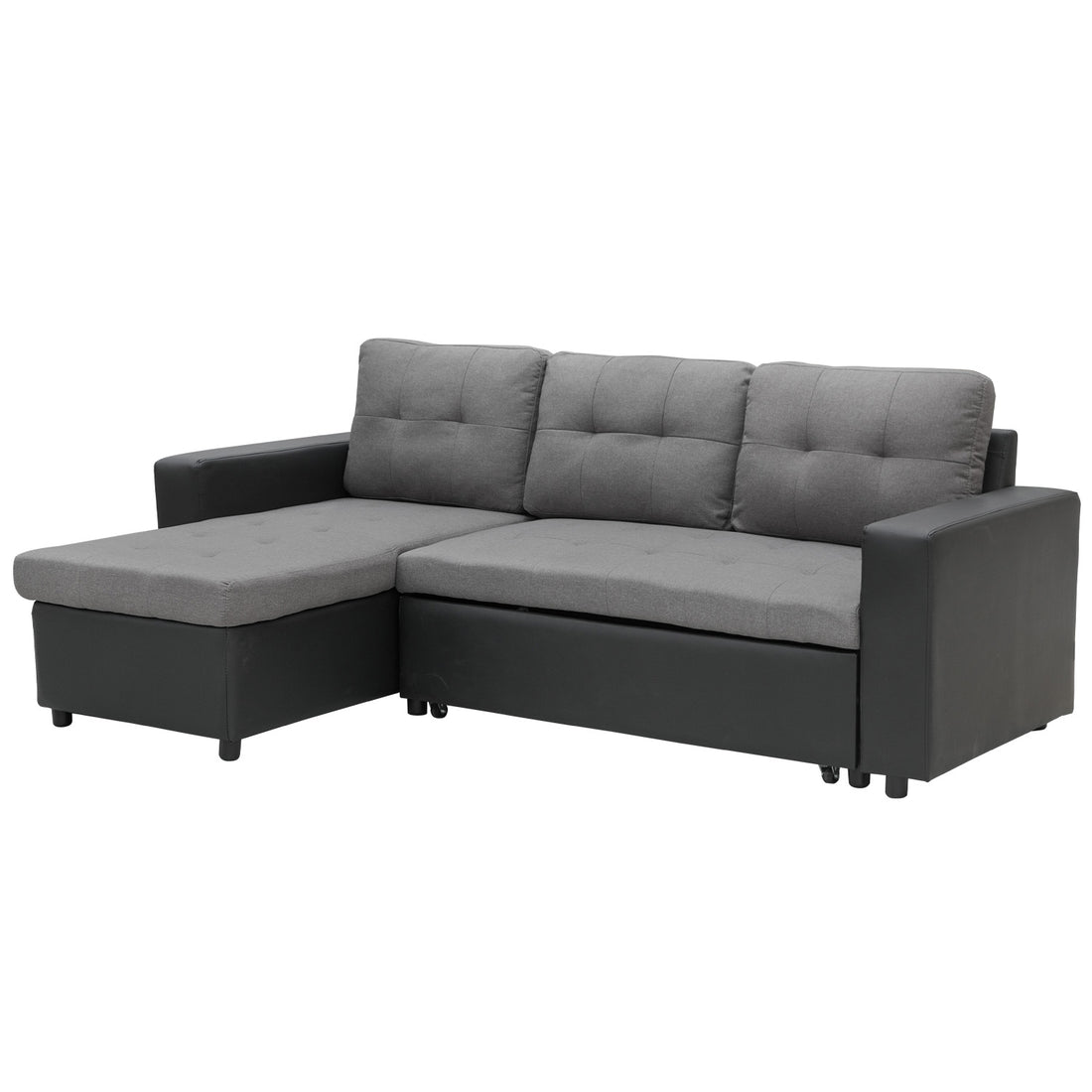 L-Shaped Corner Linen Sofa Lounge Couch – Grey-Furniture > Sofas > Sofas & Sofa Beds-Nomica Living