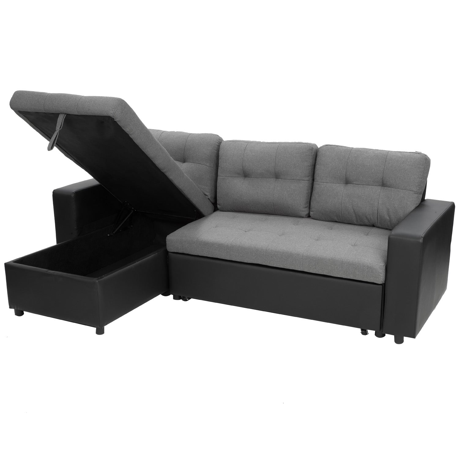 L-Shaped Corner Linen Sofa Lounge Couch – Grey-Furniture > Sofas > Sofas & Sofa Beds-Nomica Living