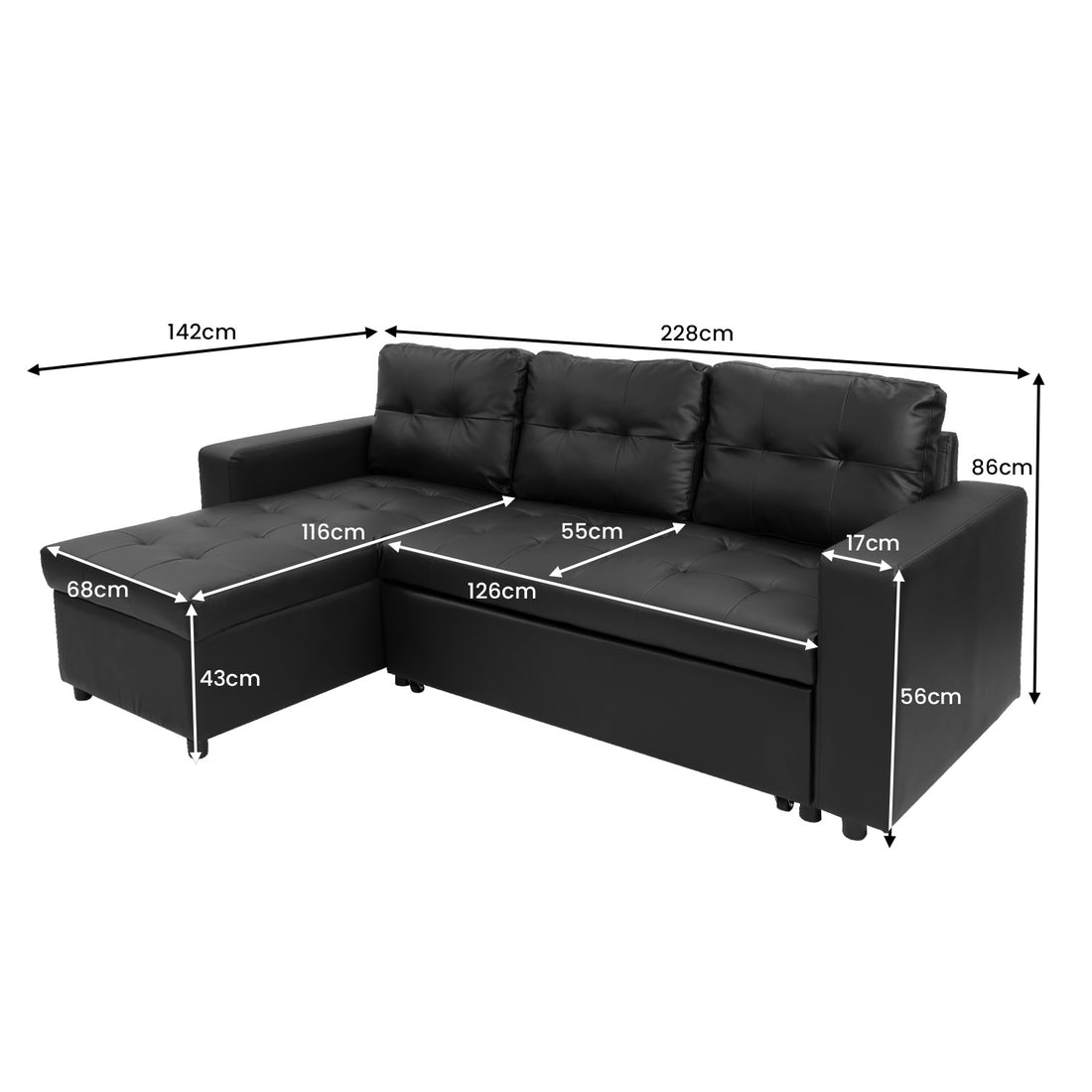 Corner Sofa L-Shaped Linen Modular Lounge with Storage - Grey-Furniture > Sofas > Sofas & Sofa Beds-Nomica Living