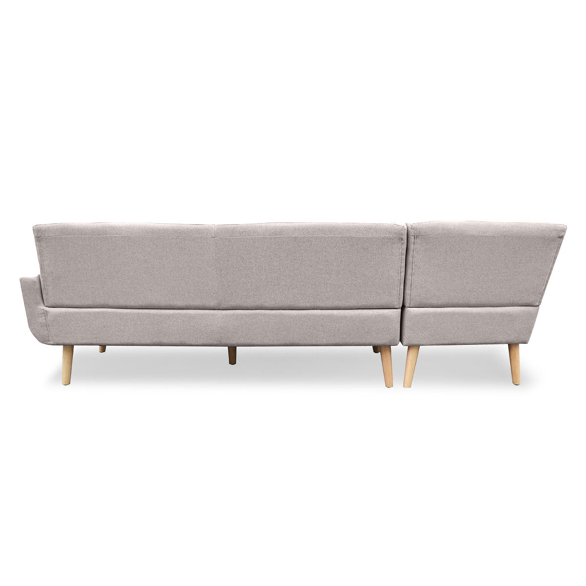 Faux Linen Corner Sofa Lounge L-shaped with Chaise - Light Grey-Furniture > Sofas > Sofas & Sofa Beds-Nomica Living