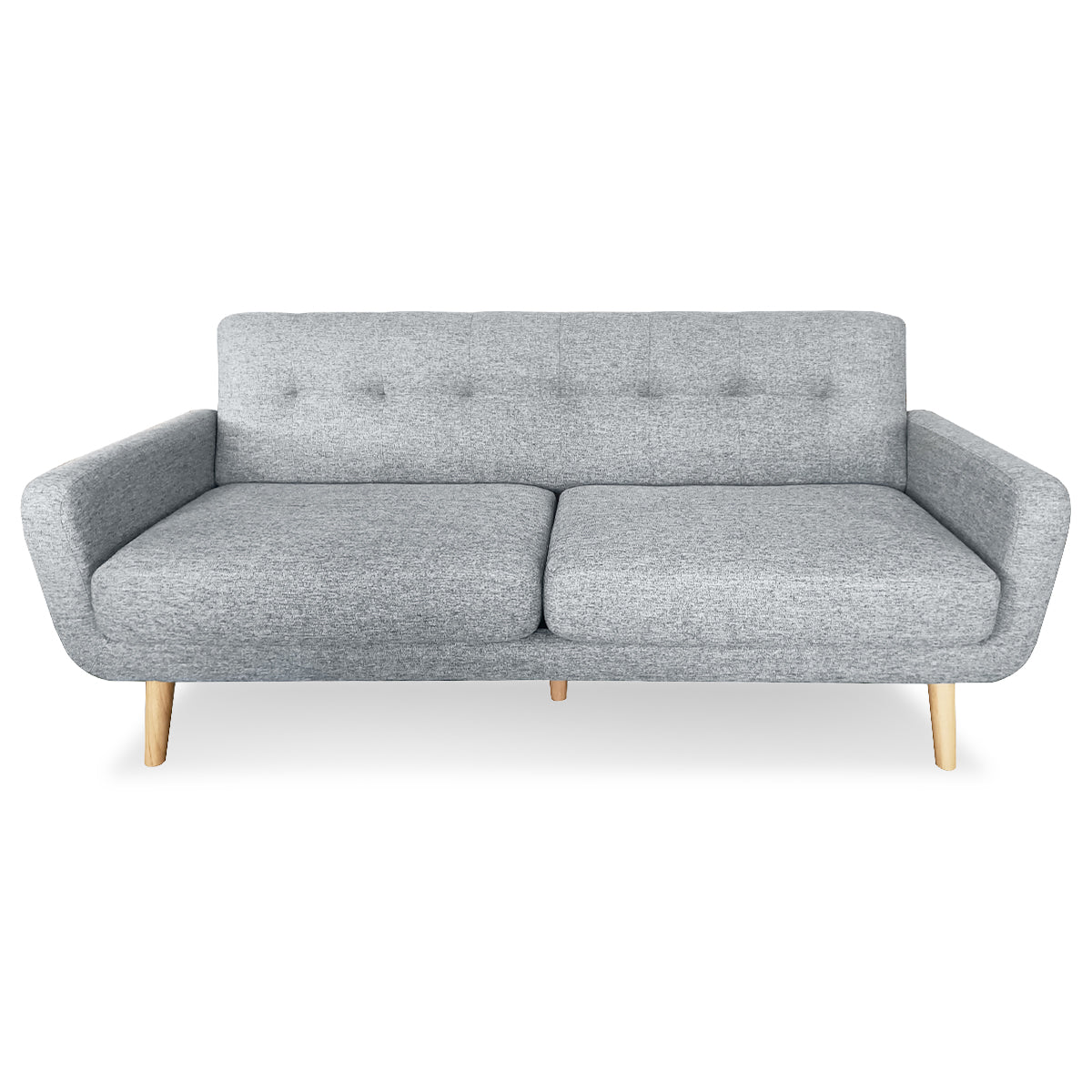 6-Seater Linen Sofa Set - Light Grey-Furniture > Sofas > Sofas & Sofa Beds-Nomica Living