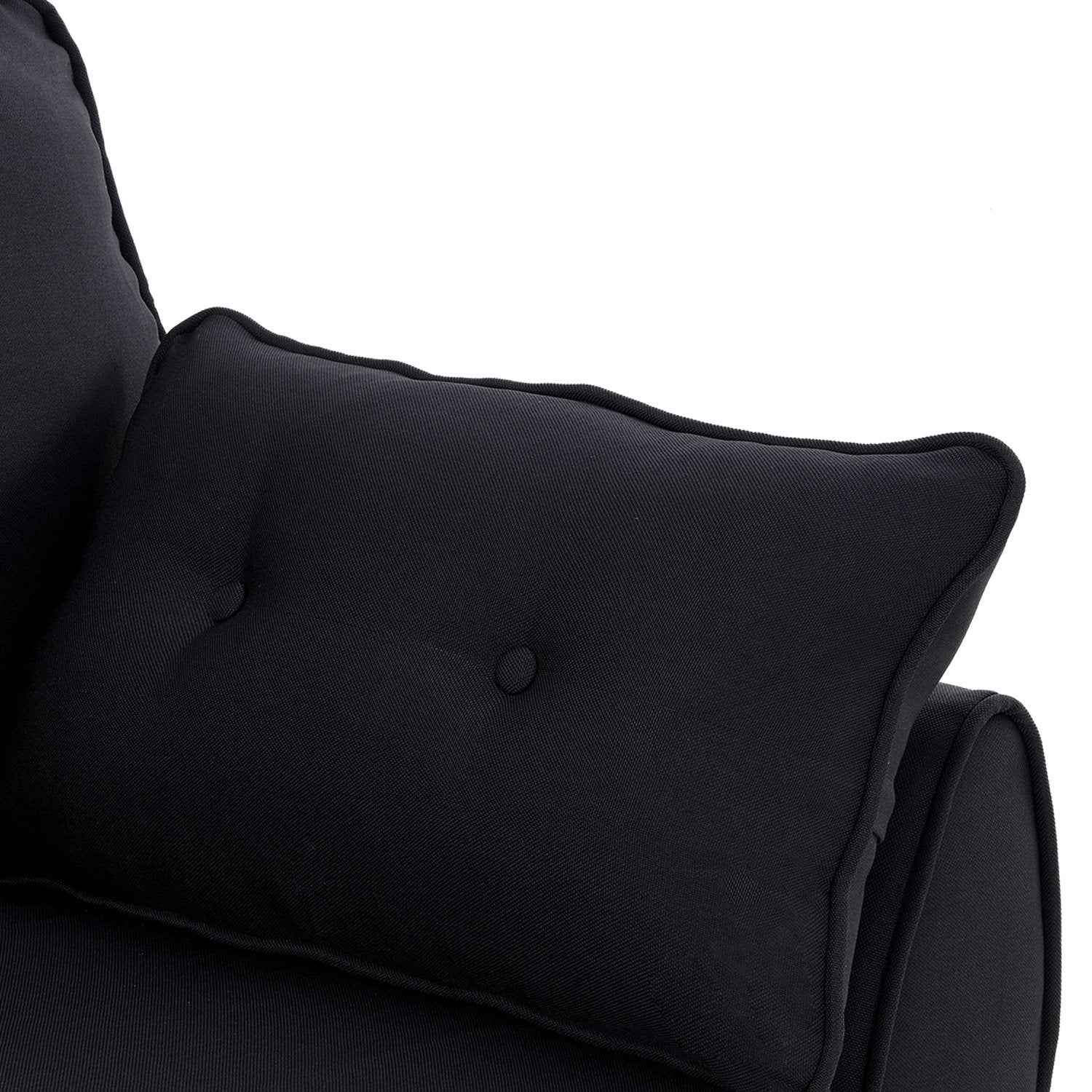 3-Seater Modular Linen Fabric Sofa Bed Couch Futon Suite - Black-Furniture > Sofas > Sofas & Sofa Beds-Nomica Living