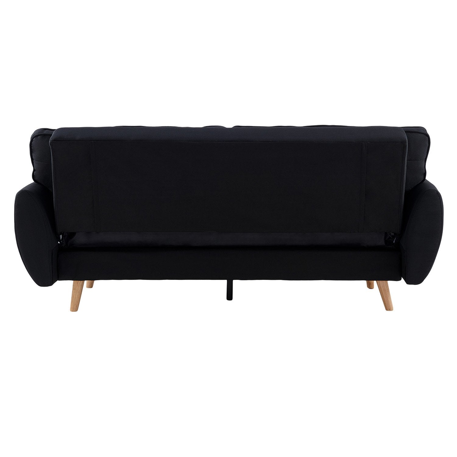 3-Seater Modular Linen Fabric Sofa Bed Couch Futon Suite - Black-Furniture > Sofas > Sofas & Sofa Beds-Nomica Living