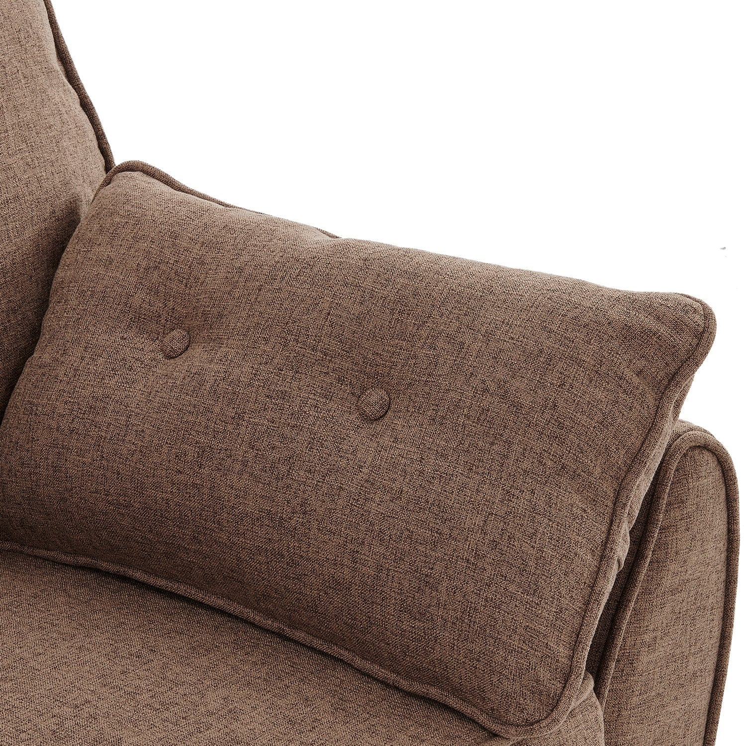 3-Seater Modular Linen Fabric Sofa Bed Couch Futon Suite - Brown-Furniture > Sofas > Sofas & Sofa Beds-Nomica Living