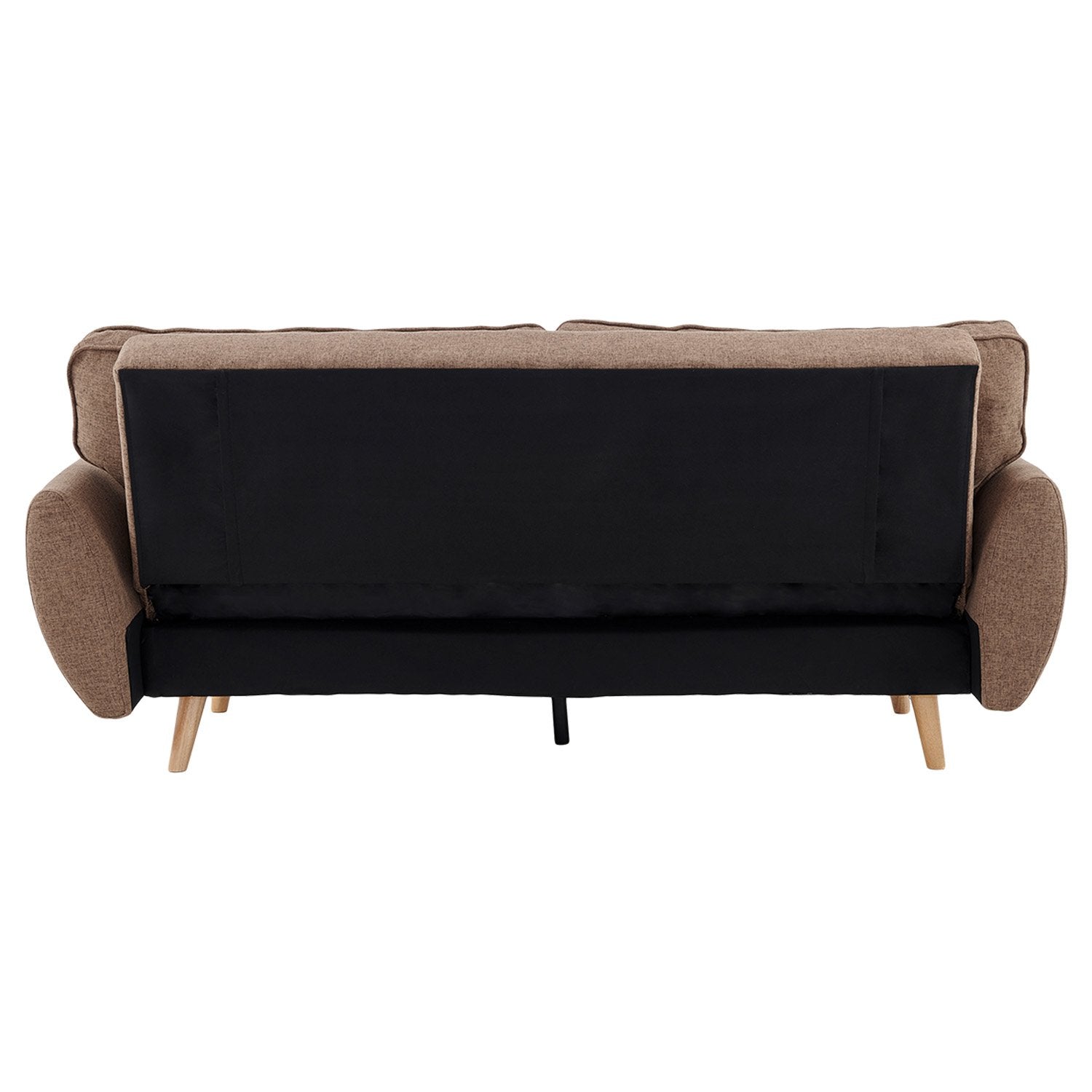 3-Seater Modular Linen Fabric Sofa Bed Couch Futon Suite - Brown-Furniture > Sofas > Sofas & Sofa Beds-Nomica Living