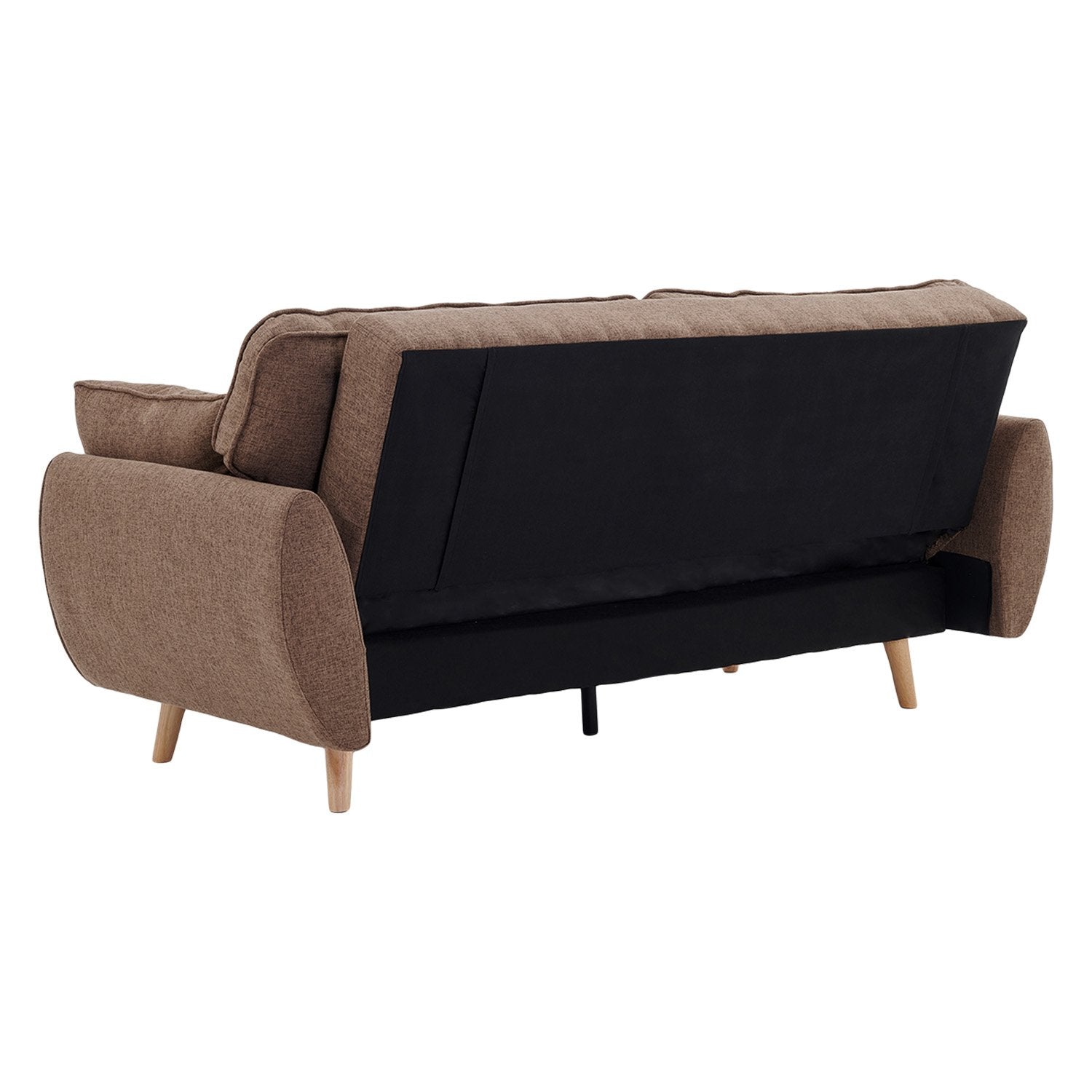 3-Seater Modular Linen Fabric Sofa Bed Couch Futon Suite - Brown-Furniture > Sofas > Sofas & Sofa Beds-Nomica Living