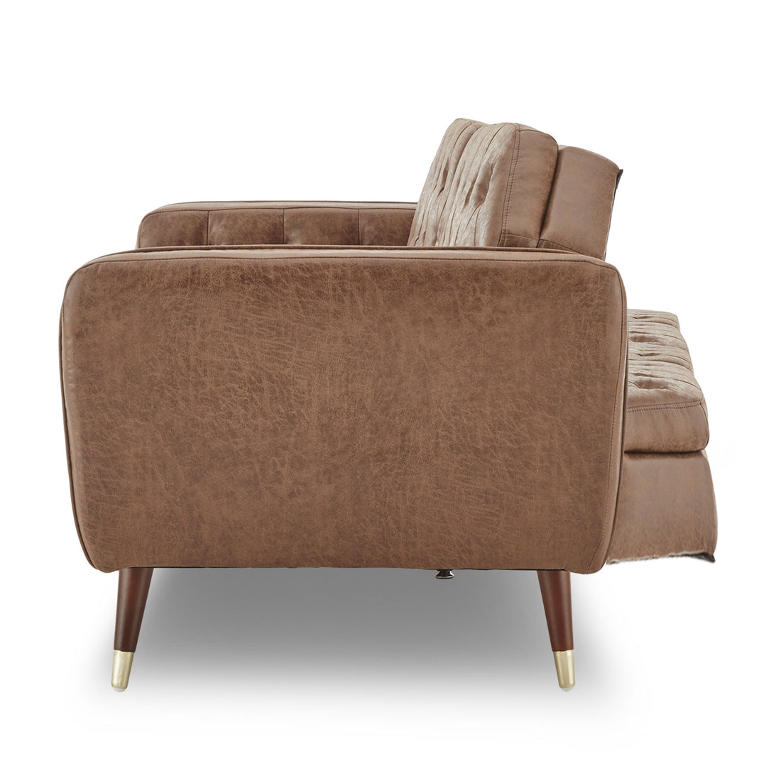 Faux 3-Seater Velvet Tufted Sofa Bed - Stylish Design - Brown-Furniture > Sofas > Sofas & Sofa Beds-Nomica Living